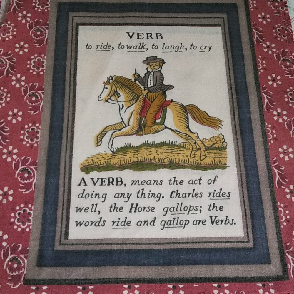 Vintage grammar fabric  quilt blocks/fabric book